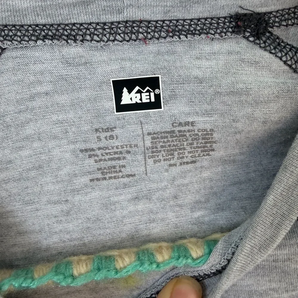 REI Kids Long Sleeve Performance Top Size Small Gray Athletic Outdoor Base Layer